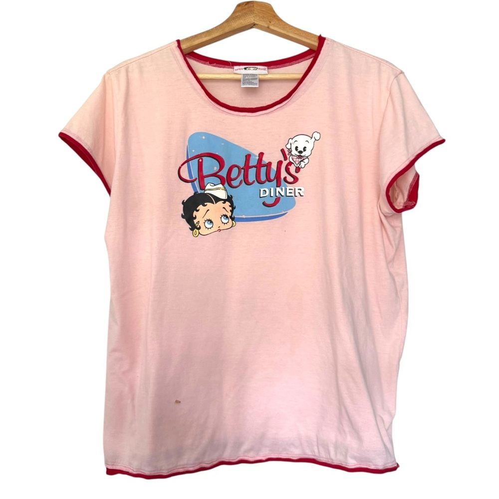 Y2K 2004 Betty Boop Dinner Pink Sleepwear Sleep Shirt Womens Large